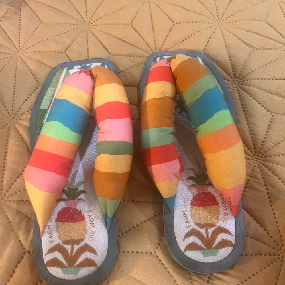 FarmRio Colorful Striped Flip Flops